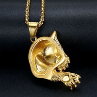 Collier pendentif léopard en cristal plaqué or en acier inoxydable de luxe, style tendance pour cadeau