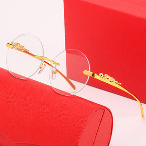 Nuevas Gafas <span class=keywords><strong>de</strong></span> Sol <span class=keywords><strong>de</strong></span> <span class=keywords><strong>Marca</strong></span> <span class=keywords><strong>de</strong></span> Lujo sin Marco para Hombre y Mujer, UV400, con un Diseño <span class=keywords><strong>de</strong></span> Leopardo Único y Elegante, Redondas, Estilo Retro, <span class=keywords><strong>de</strong></span> Diseñador - Product Image 5
