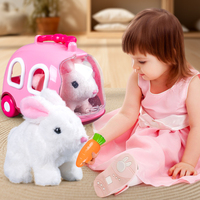 Jouet électronique lapin robot en peluche, lapin qui aboie, saute, secoue les oreilles, jouet en peluche amusant pour enfants, cadeau d'anniversaire