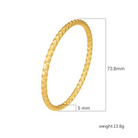 Bracelets Joncs Ronds Creux en Acier Inoxydable Plaqué Or pour Femmes - Bijoux de Mode en Gros