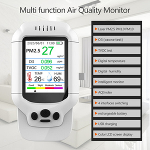 เครื่องตรวจวัดคุณภาพอากาศ PM2.5 แบบพกพาพร้อมจอแสดงผล LCD แบบชาร์จไฟได้ PM1.0,PM10,TVOC เซ็นเซอร์วัดอุณหภูมิและความชื้น - Product Image 5
