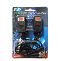 CCTV Vidéo Balun hd 8MP Connecteur Émetteur-Récepteur DC RCA BNC à Rj45 3 en 1 pour Cctv Sécurité hd Vidéo Balun Rj45