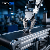 Station de tri collaborative TEPKOBOT avec détection d'objets, convoyeur, système de préhension, placement et palettisation, et système de formation