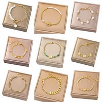Großhandel Verschiedene Edelstahl-Doppelschicht-Armbänder 18K Gold Plattiert, Vielseitiger Luxus-inspirierter Schmuck