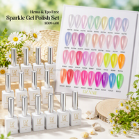 Vernis Gel Scintillant Sans HEMA ni TPO, Soak Off UV LED, Brillant, Longue Durée, OEM ODM Marque Privée pour Salons de Manucure