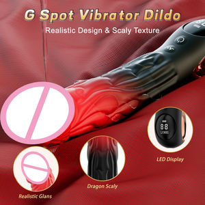 Ejderha fantezi titreşimli yapay penis vajinal klitoral stimülatör LED ekran G Spot erkek ve kadın için gerçekçi yapay penis vibratör - Product Image 2
