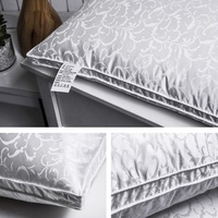Oreiller en soie douce résistant aux oreillers en tissu de plumes et de velours Oreiller rempli de duvet de satin pincé blanc