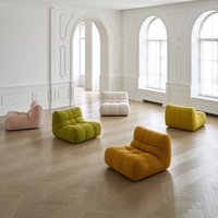 Fauteuil inclinable Zayshine en chenille crème, style nordique moderne, pour salon, chambre, appartement, canapé modulaire individuel, fauteuil paresseux