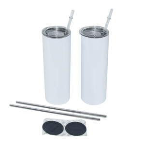 Tumbler AGH 20oz Stainless Steel Insulated Putih Ramping Lurus untuk Sublimasi Kosong 20 <span class=keywords><strong>oz</strong></span> Dengan Sedotan Karet - Product Image 3