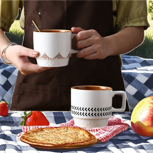 10oz Modern Eco-Friendly Simple <b>Teacup</b> Set High Appearance Custom Ceramic Coffee Mug - Product Image 2