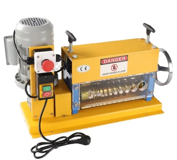 High speed home using small electric scrap copper jacket cut stripper machine auto waste cable recycling wire stripping machine