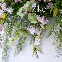 Ensemble de Décoration Florale en Soie Artificielle Végétale, Guirlandes de Fleurs de Style Européen pour Arrangement de Fond de Scène Rustique de Mariage