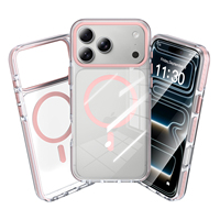 Étui de téléphone portable pour iPhone 18 17 16 15 Pro Max, coque arrière magnétique transparente et colorée, protection complète de l'appareil photo, Fundas transparentes