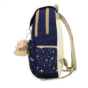 Mochila Escolar de Lona de Moda al por Mayor, Estilo Nuevo, Personalizada, de Alta Calidad, 3 Piezas - Product Image 4