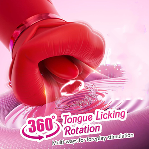 Vibratore 5 in 1 a forma di rosa per sesso orale, 10 modalità di leccamento e succhiamento, giocattoli sessuali per adulti, vibratori anali, clitoride e capezzoli, giocattoli sessuali per donne e coppie - Product Image 4