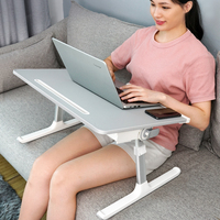 Table sur pied Portable avec pieds pliables, plateau de lit réglable pour ordinateur Portable, avec tiroir de rangement et support pour livre