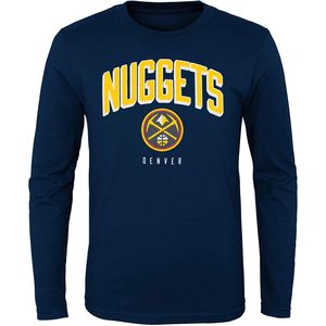 FOXA Denver Nuggets Youth Long Sleeve <b>T</b>-<b>Shirt</b> Crew Neck Basketball Apparel Breathable - Product Image 1