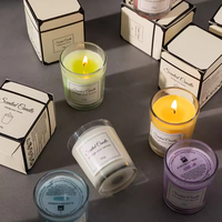 Velas Aromáticas de Alta Gama, sin Humo, para Bodas, Velas Aromáticas de Lujo en Vaso de Vidrio, Velas Aromáticas de Cera de Soya sin Humo, Set de Regalo