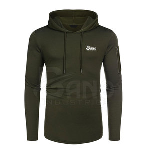 Gran oferta de sudaderas con capucha para gimnasio y Fitness para hombre, diseño único de cremallera, forro polar transpirable con capucha, Color sólido para la temporada de otoño, logotipo personalizable - Product Image 1