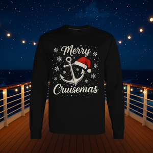 Camiseta navideña de manga larga Merry Cruisemas para amantes de las cruceros, ropa familiar para las fiestas - Product Image 3