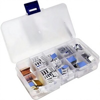 Kit de dissipateurs thermiques Pastall 100 pièces (8 tailles) avec ruban adhésif conducteur, dissipateurs thermiques en aluminium et cuivre pour modèles Raspberry Pi B/B+/2-5