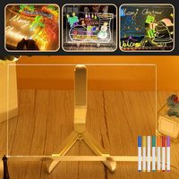 2025 nouveau tableau de notes LED allume un tableau d'affichage en acrylique avec support réglable et 7 couleurs stylo LED planche à dessin éclairée
