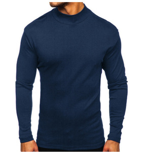 Nouveau T-shirt Homme Col Montant Manches Longues Couleur Unie 2026, Style Sportif Décontracté et Tendance. Commandez dès maintenant et obtenez un coupon de 5 $ - Product Image 3