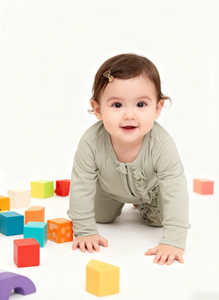 Combinaison en bambou pour bébé, nourrisson, tout-petit, fille, manches longues, fermeture éclair à double sens, pyjama, combinaison à volants, vêtements pour enfants, pour dormir et jouer - Product Image 5