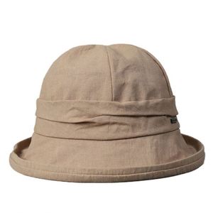 Sombrero de Pescador de Lino de Alta Calidad para Mujer, Estilo Japonés, Plegable, Tipo Bucket - Product Image 5
