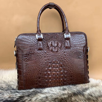 Sacs en cuir véritable de haute qualité avec logo personnalisé, sacs en cuir de crocodile, porte-documents en cuir véritable pour homme, sac de voyage, sac de bureau