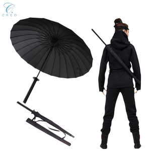 Personnalisé Cosplay Grand Katana Épée Parapluie <span class=keywords><strong>Japonais</strong></span> Anime Samouraï Noir Long Manche Parapluies Droits pour Cadeaux Publicitaires - Product Image 1