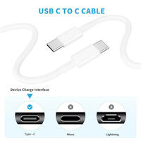 Kabel Transfer Data USB C TPE 60W 3A Tahan Lama 1M Pengisian Cepat Ponsel Tipe C untuk Kabel Pengisian Cepat Ponsel