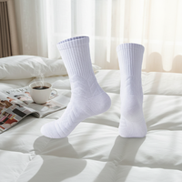 Chaussettes de basket-ball en tricot à motif lettres imprimées numériquement, antibactériennes, rembourrées, pour hommes et femmes