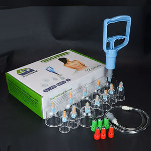 Chinois médical 12 pièces Hijama ventouses ensemble en gros chinois en plastique ventouses Massage vide ventouses ensemble de thérapie - Product Image 1