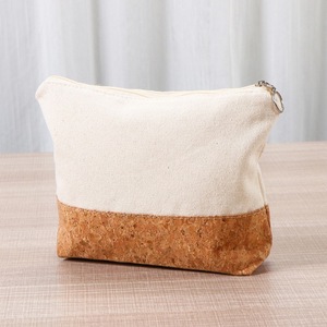 IStapromo Gifts Custom Cork Canvas Pencil <b>Case</b> Eco Friendly Cotton Blank Pouch Stationery Bag With Kraft Paper Look Student Gift - Product Image 3