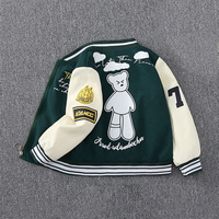 Garçon Streetwear automne printemps veste adolescent Baseball uniforme décontracté haut broderie lettre Patchwork fermeture éclair manteau enfants 2-13 ans