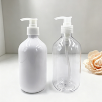 Bouteille de shampooing en plastique PET transparente ambrée verte personnalisée de 100 ml, 200 ml, 300 ml, 400 ml, 500 ml, bouteille d'huile capillaire avec pompe à lotion