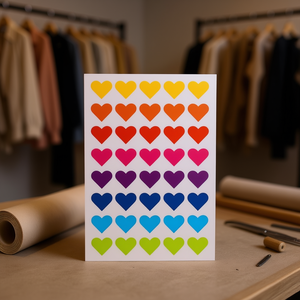 Etichette adesive Ilan a forma di cuore 40 pezzi 5 fogli 11,5x17 cm colorate per etichette di abbigliamento - Product Image 3