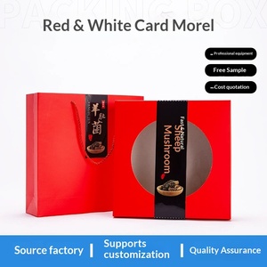Custom Red Cardboard Mushroom <b>Gift</b> <b>Box</b> with Logo Print for Dried Morels - Product Image 3