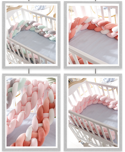 NZMAN 39" 79" 118" 138" 158" Pare-chocs <span class=keywords><strong>de</strong></span> <span class=keywords><strong>lit</strong></span> tressé en peluche pour bébé, coussin <span class=keywords><strong>de</strong></span> protection pour berceau et <span class=keywords><strong>lit</strong></span> <span class=keywords><strong>de</strong></span> bébé, doux - Product Image 3