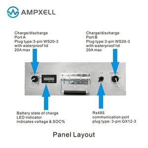 Batería Solar de Litio de Ciclo Profundo Recargable AMPXELL 5120Wh, 48 Voltios 100Ah para Sistema de Almacenamiento de Energía AMX48-1000FE UPS LiFePO - Product Image 6