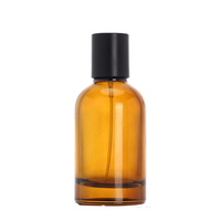 Design 2023 FEA15 Bouteilles en verre de parfum ambré à sertir 30 ml 50 ml 100 ml avec bouchon en bois