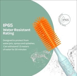 New Hot Trending 3In1 Nordic Style Small Travel Baby Multipurpose Silicone Cordless Electric <strong>Bottle</strong> Cleaning <strong>Brush</strong> - Product Image 5