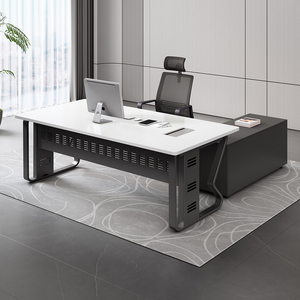 Escritorio Ejecutivo de Oficina Moderno y Exclusivo de Lujo para Jefe/CEO con Gabinete Modular Personalizable de Madera - Product Image 2