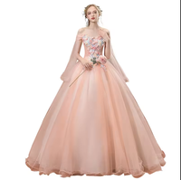 NDC10001 Nouvelle jupe longue de soirée pour hôtesse de banquet, jupe longue en mousseline rose pour mariage, robe de soirée pour femmes