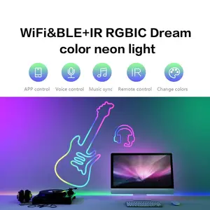 Banqcn üretici toptan Rgb şerit işık su geçirmez dim kesilebilir uzaktan esnek Neon 5m 10m Led şerit işık Neon