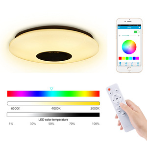 Điều Khiển Từ Xa Hồng Ngoại Rgb + Đèn Trần Led Trắng Ấm Đèn Trần Thông Minh Có Thể Điều Chỉnh Độ Sáng RGB 24W 110-220V - Product Image 2