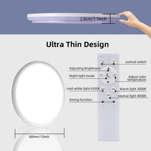 Lámpara de Techo LED Ultrafina Moderna, Redonda, con Control Remoto, para Sala de Estar, Decoración del Hogar - Product Image 4