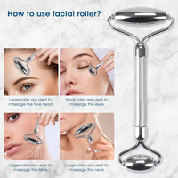Rouleau facial en acier inoxydable avec logo personnalisé, outil de massage Gua Sha pour sculpter le visage, soin de la peau, anti-âge, lifting, soin personnel