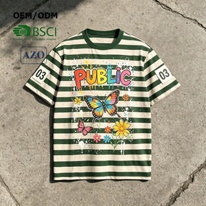 OEM/ODM High Quality Custom Streetwear Digital Graffiti Prints <b>Paint</b> Splatte Men's T-shirt Embroidery Patch Stripe Men's T-shirt - Product Image 1